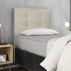 Cabeceira Estofada Cama Box Solteiro 90 cm Cancún Suede