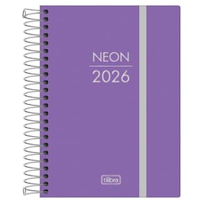 Agenda Diária 2026 Espiral M4 176Fls Neon Roxo Tilibra