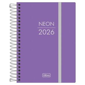 Agenda Diária 2026 Espiral M4 176Fls Neon Roxo Tilibra