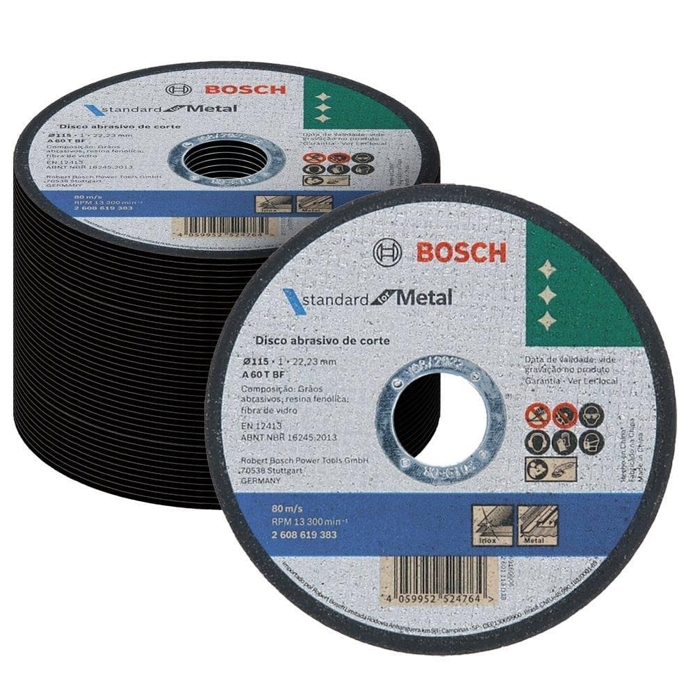 50 Discos de Corte Bosch Standard Metal 4.1/2 115 x 1,0 x 22,23