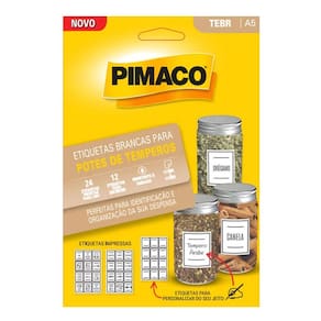 Etiqueta Adesiva para Pote de Tempero 36 Unidades - Pimaco