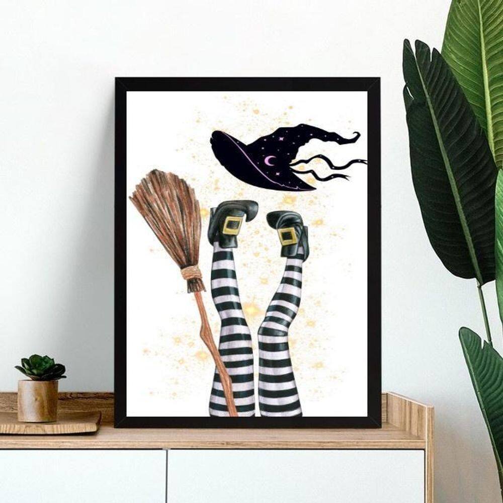 Quadro Decorativo Bruxa Cansada 33X24Cm