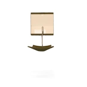 Gabinete Vidro 40Cm Cuba Quadrada Ouro Envelhecido +Torneira