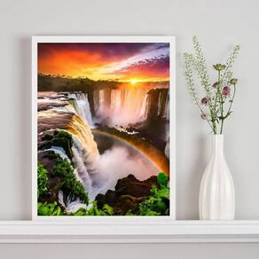 Quadro Decorativo Cataratas Foz Do Iguaçu 45X34Cm - Vidro