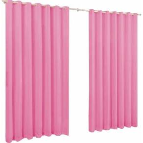 Cortina De Microfibra 5,00X2,80 Rosa Ilhós Cromado Quadrado