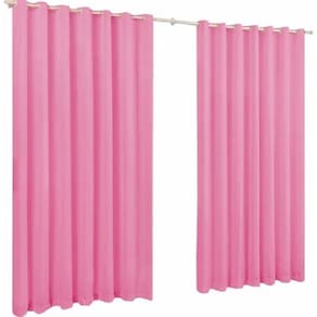 Cortina De Microfibra 5,00X2,80 Rosa Ilhós Cromado Quadrado