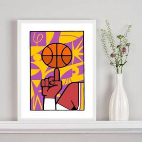 Quadro Decorativo Basquete Pop Art 24X18Cm - Com Vidro