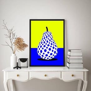 Quadro Decorativo Cozinha Pera Pop Arte 33X24Cm - Com Vidro
