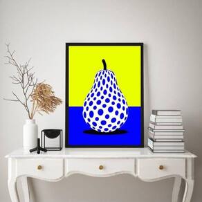 Quadro Decorativo Cozinha Pera Pop Arte 33X24Cm - Com Vidro