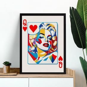 Quadro Decorativo Marilyn Monroe Carta Baralho 24X18Cm Vidro