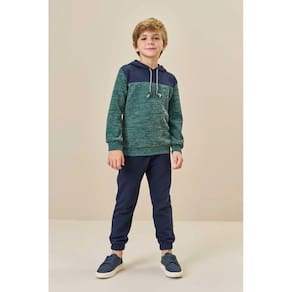 Conjunto Infantil LucBoo Blusão em Ribana e Moletom e Calça Jogger 80007 Inverno