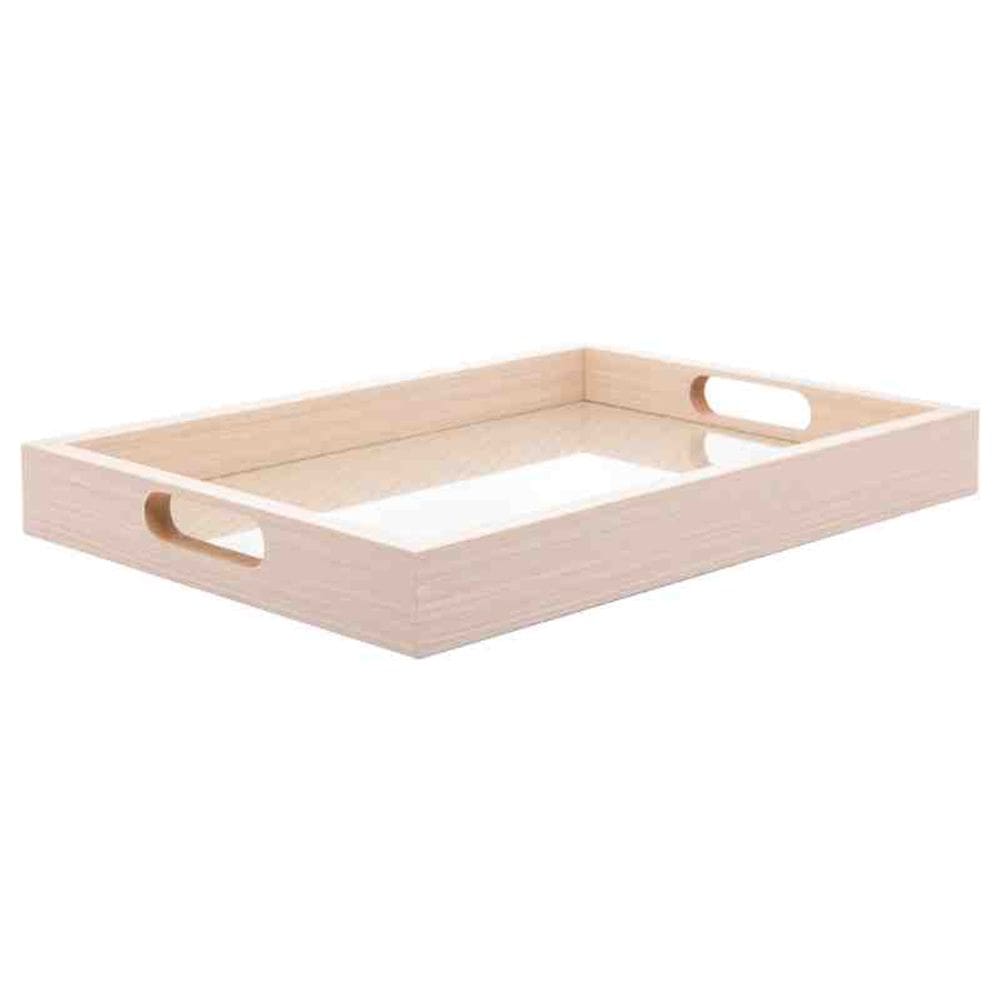 Bandeja Retangular MDF c/ Fundo Tressê 36,5x4x26,5 cm Lyor