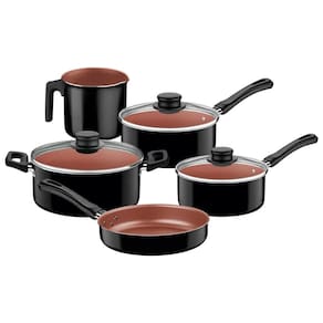 Jogo de Panelas Tramontina Caribe 5 Peças Preto Antiaderente Starflon Max