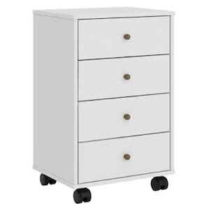 Mesa de Cabeceira Presence com 4 Gavetas Demobile Cor Branco
