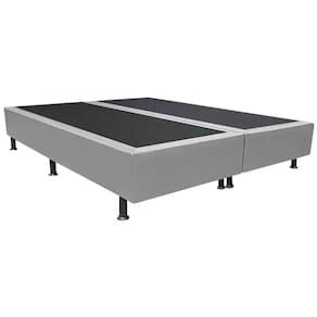 Base Box Bipartida Casal Universal em Suede 37x188x138 Cor Cinza
