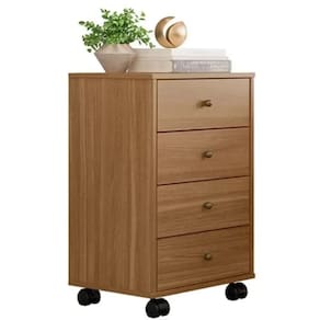 Mesa de Cabeceira Presence com 4 Gavetas Demobile Cor Amendoa