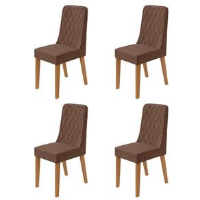 Conjunto para Sala de Jantar 4 Cadeiras Estofadas Luar Amendoa /Morano Avelâ