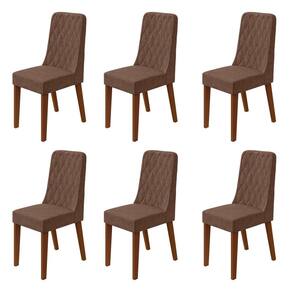 Conjunto para Sala de Jantar 6 Cadeiras Estofadas Luar Frassino/Morano Avelâ