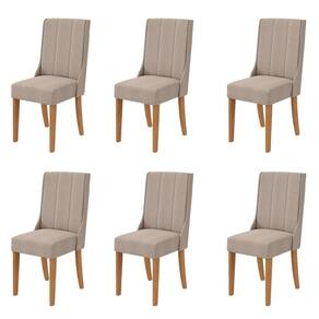 Conjunto 6 Cadeiras para Sala de Jantar Celina Amendoa /Rinzai Bege