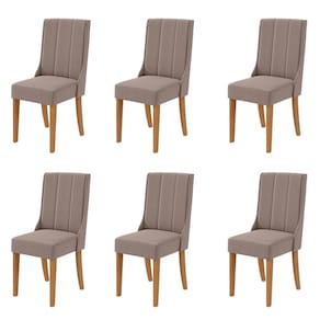 Conjunto 6 Cadeiras para Sala de Jantar Celina Amendoa /Animale Bege