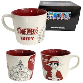 Caneca Monkey D. Luffy Cerâmica 390ml Oficial One Piece Toei