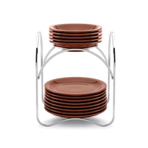 Suporte Para Pratos Elegance em Aço Forma Porta Pratos 24un