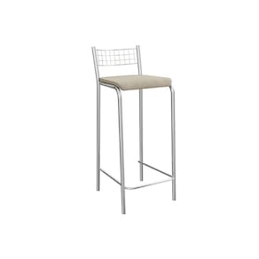 Banqueta Sala de Jantar Gênova 1B705CR Aço 1 Un Cromado/Linho Bege Fendi - Kappesberg