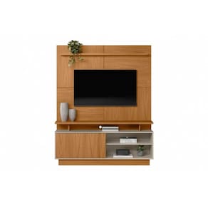 Home p/ TV até 60 Pol Viena c/ 1 Porta e Pés 185x150cm Nature/Off White - Linea Brasil