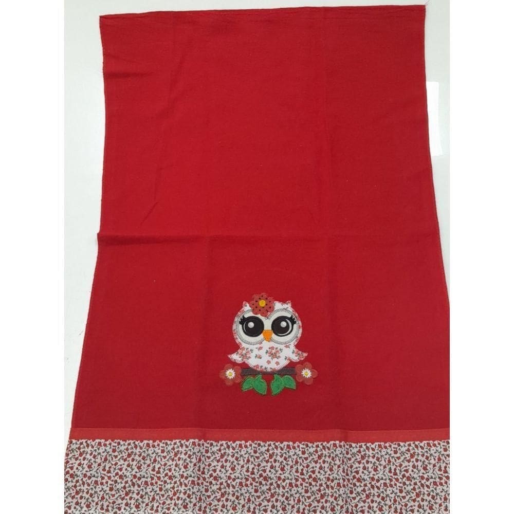 Pano de Prato Patchwork Vermelho 68x46cm 0121 - Auto Estima