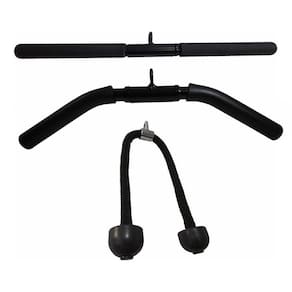 Kit 3 Puxadores Triceps Pulley Reto Curvo Com Giro Corda