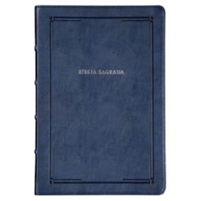 Bíblia Slim NVI, Letra Grande, Couro-soft azul, Luxo, Barroca, Leitura Perfeita
