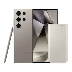 S24 Ultra (256GB) - Titânio Cinza + Bateria Carregador Portatil 3x USB-C 20000mAh Super Rapida 45W