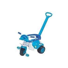 Triciclo Raibow Azul com Haste e Suporte 2723 - Magic Toys
