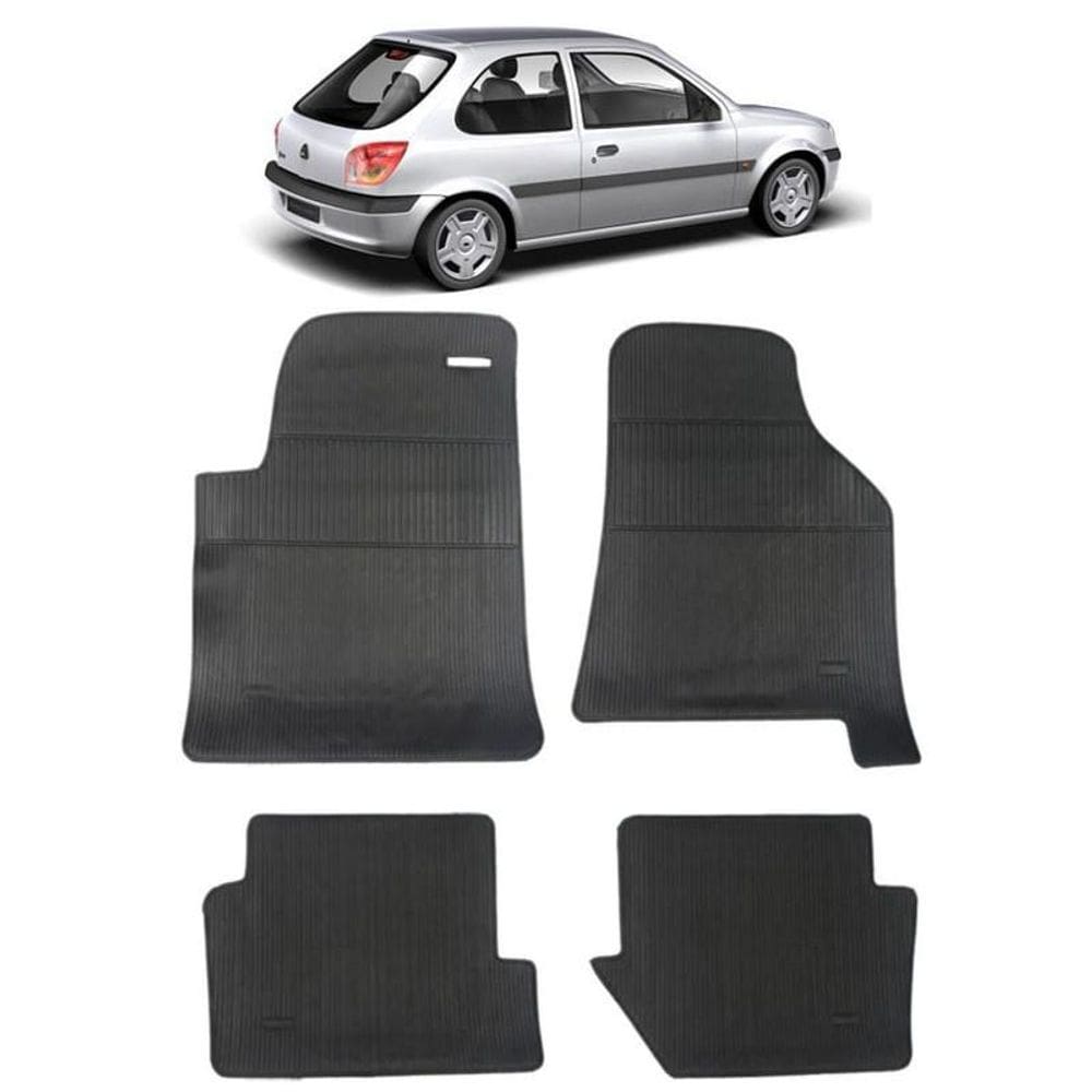 Tapete Borracha Ford Fiesta 1995 Até 2001 4 Peças Preto