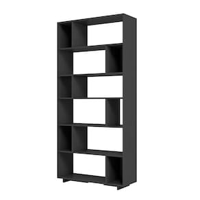 Estante para Livros 5 Prateleiras 12 Nichos BE44 90cm Preto - BRV Móveis