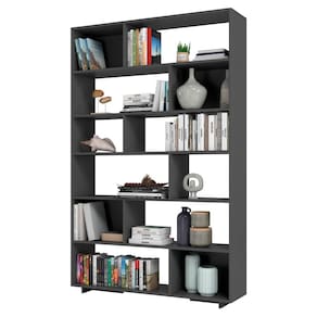 Estante para Livros 5 Prateleiras 12 Nichos BE47 Preto - BRV Móveis