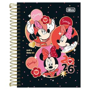 Agenda Diária 2026 Esp M4 Minnie Mouse Preto Tilibra