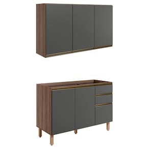 Armario Aereo Balcao Pia 120 Cm Mdf Kali Carvalho Toq