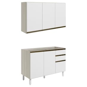 Armario Aereo Balcao Pia 120 Cm Mdf Kali Bianco.