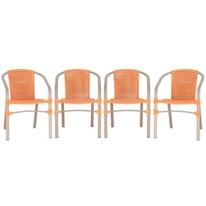 04 Cadeiras Floripa Aluminio Pintura Fendi Trama Terra Cota