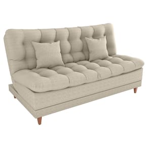 Sofa Cama 2 Lugares 185 Cm Duda Tecido Pompeia G504 Bege Milani Store Bege
