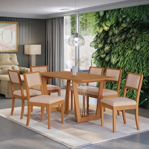 Conjunto Sala De Jantar Madeira Maciça 6 Cadeiras Kappesberg