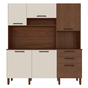 Cozinha Compacta 6p 2g 180 Cm Ferrara Nogueira Nogueira