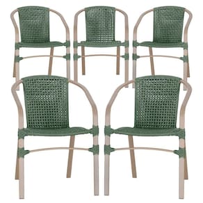 05 Cadeiras Floripa Aluminio Pintura Fendi Trama Verde