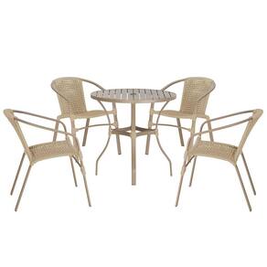 04 Cadeiras Floripa E Mesa Roma 100cm Fendi Trama Rami