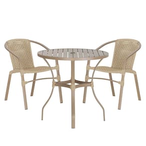 02 Cadeiras Floripa E Mesa Roma 80cm Fendi Trama Rami