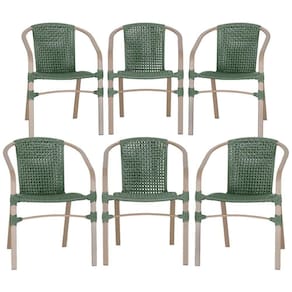 06 Cadeiras Floripa Alumínio Pintura Fendi Trama Verde