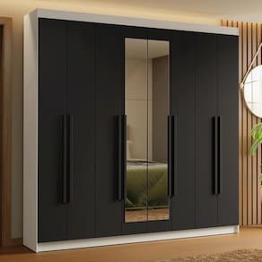 Guarda-roupa Casal 8 Portas Batentes Com Espelho Madesa