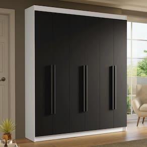 Guarda-roupa Casal 6 Portas Batentes Saturno Madesa.
