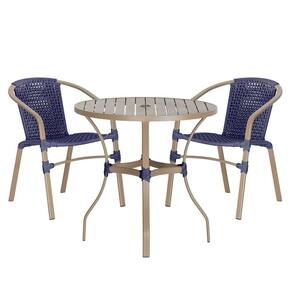 02 Cadeiras Floripa E Mesa Roma 100cm Fendi Trama Azul